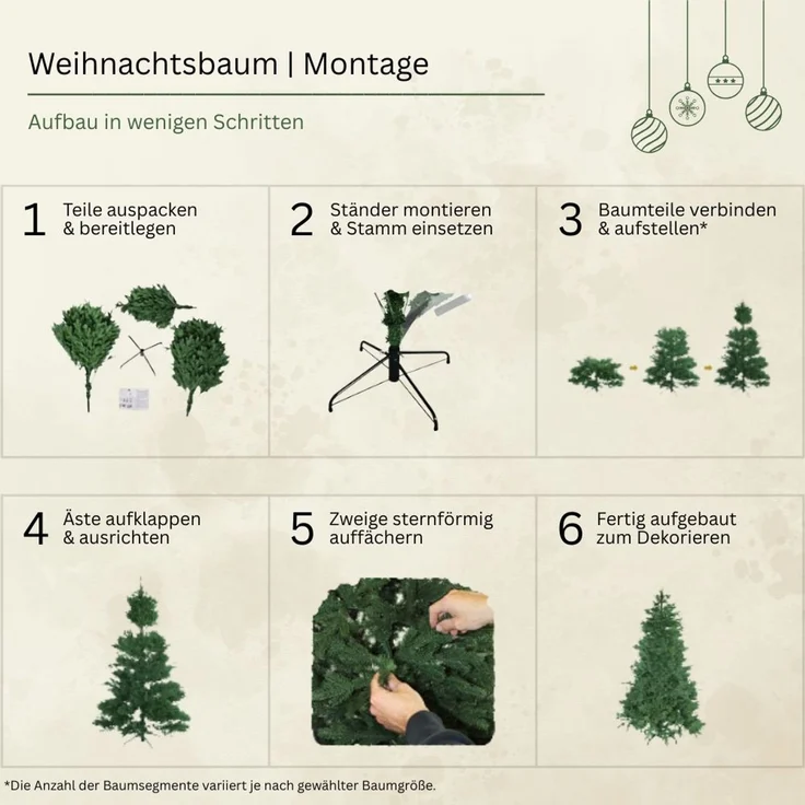RS Trade 'HXT 19001' Künstlicher Weihnachtsbaum, grün, 150 x 105 x 105 cm – Bild 3