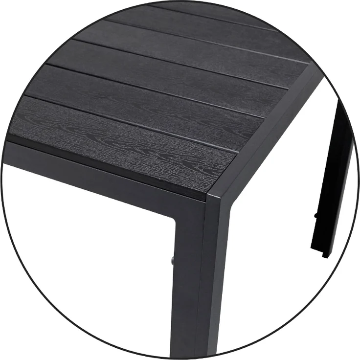 Aluminium Gartentisch Beistelltisch Esstisch Balkontisch Non-Wood Platte 90x90cm – Bild 2
