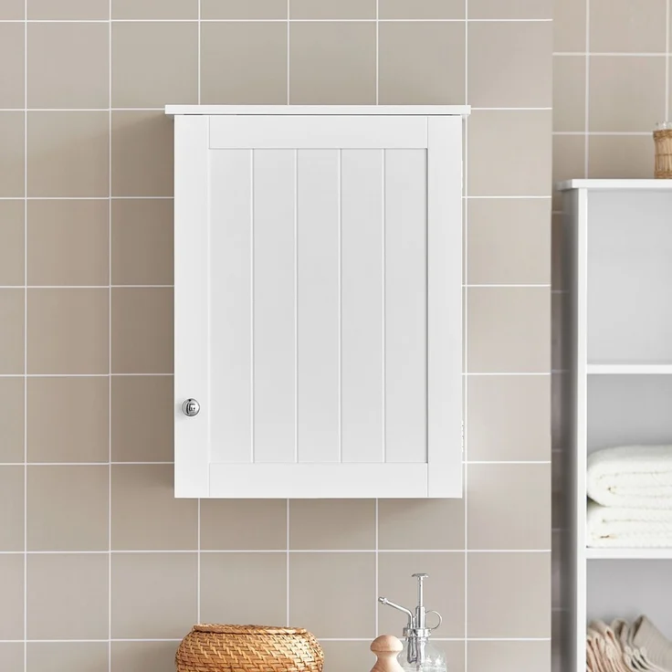 SoBuy BZR19-W Hängeschrank, MDF, Lackiert, Weiß, 40 x 52 x 23 cm – Bild 2