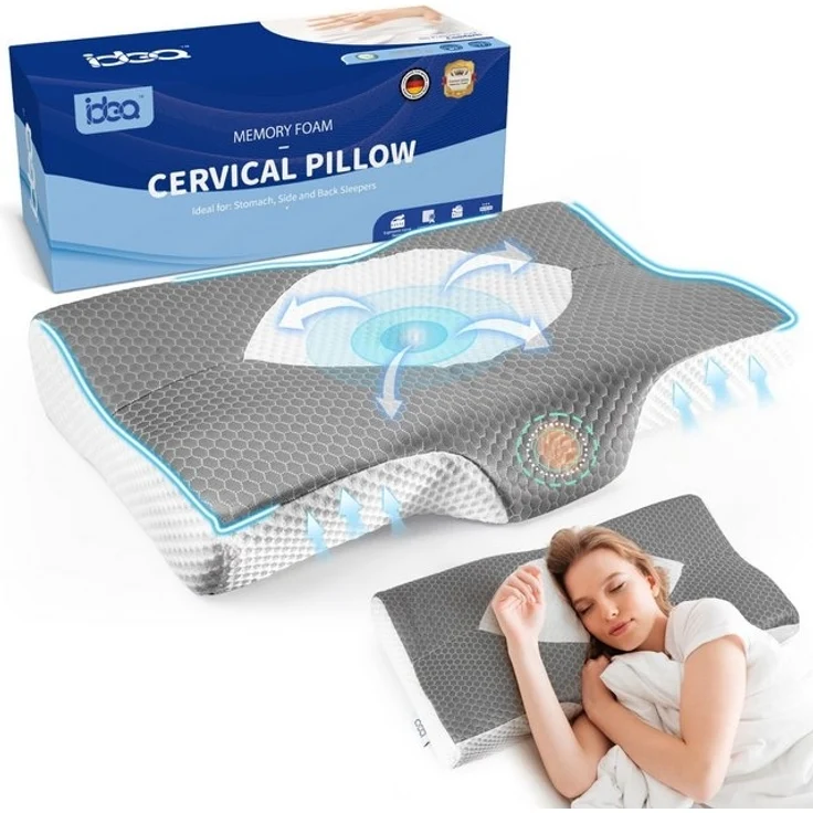 Esun Kopfkissen Kopfkissen, Ergonomisches Memory Foam Kissen, Nackenkissen, Kissen, Füllung: Rückstellschaum, Rückenschlafer, Seitenschlafer, Bauchschlafer, Set, Seitenschlafer, Rückenschlafer, Bauchschlafer, Set, Kissen, Kopfkissen, Kopfkissen für Sei... – Bild 4