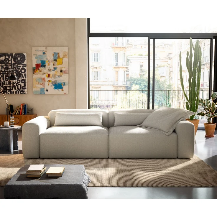Big-Sofa Freestyle Pure 280x110 cm Bouclé Soft Beige – Bild 4