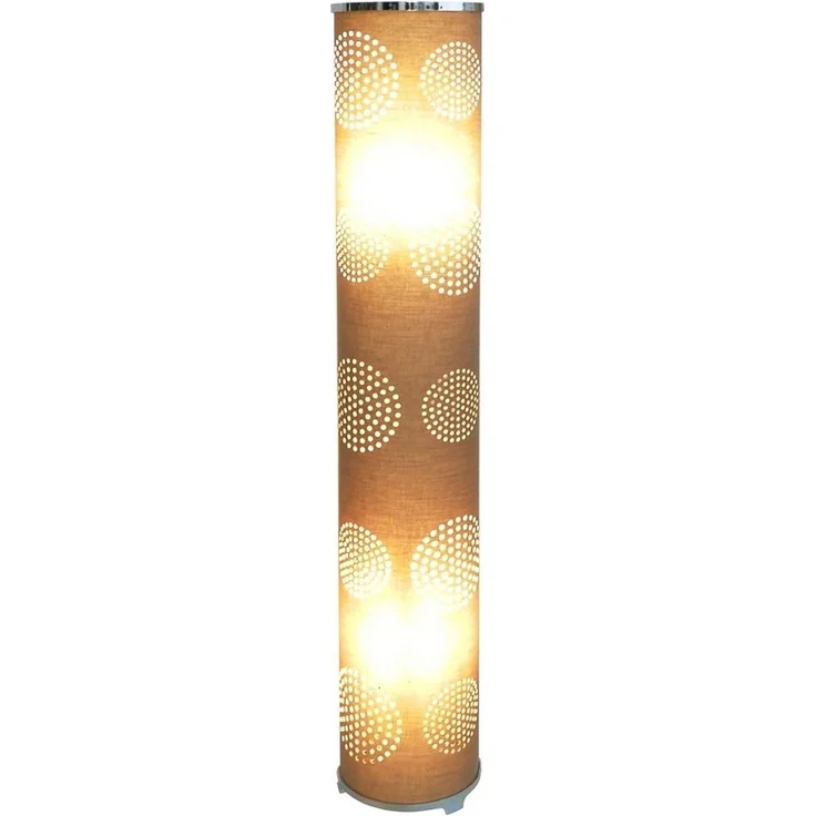 TRANGO LED Stehlampe, 1243L Modern Design LED Stehleuchte *BARCA* inkl. 2x E14 LED Leuchtmittel, Stehlampe in BRAUN mit Mond-Dekor, Standleuchte, Deko-Stehlampe, Wohnzimmer Lampe, Höhe ca. 100cm – Bild 3