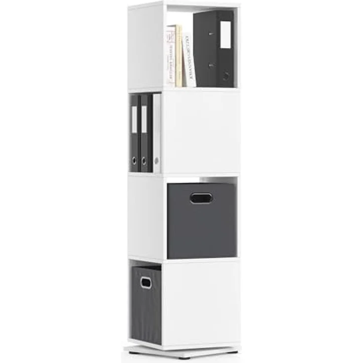 Drehregal Weiß 35.2 x 144.2 cm mit 2 Faltboxen Vicco – Bild 8