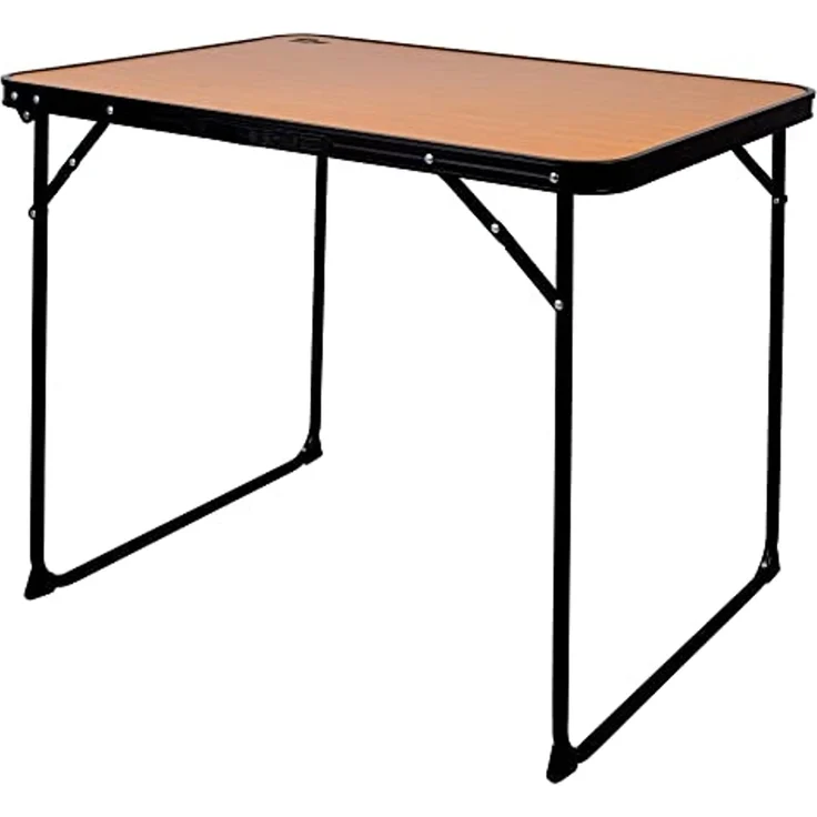 AKTIVE Hoher Klapptisch, 80 x 60 x 67 cm, Kippschutz, Stahlrahmen, MDF-Tischplatte in Bambusoptik, Tragegriff, Camping-, Strand-, Gartentische (63017) – Bild 1