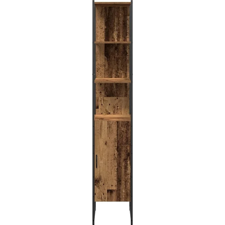 vidaXL Badezimmermöbel-Set mit Regal mit Tür 4 pcs Braun Holzwerkstoff 3334402 – Bild 8