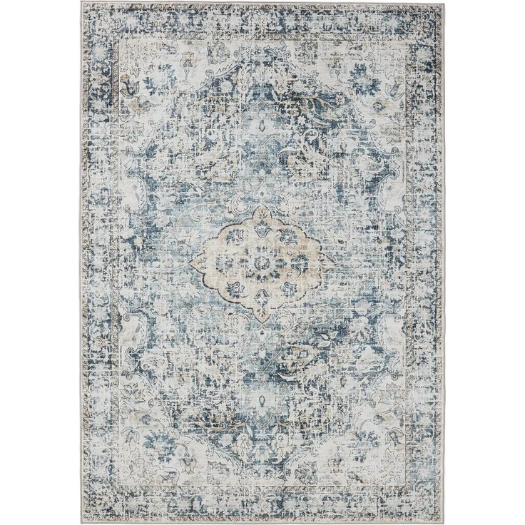 benuta Teppich George, rechteckig, Höhe: 5 mm, Vintage-Look, Kurzflor, Teppich Wohnzimmer, Schlafzimmer, Waschbar – Bild 5
