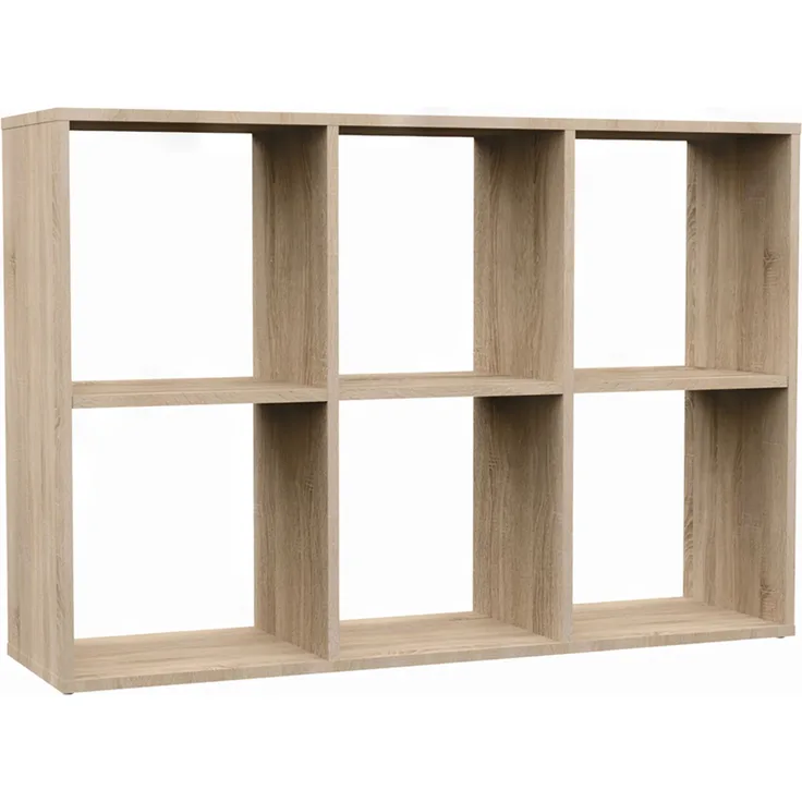 Selsey 'Malax' Offenes Standregal, 6 Fächer, Sonoma-Eiche, 75 x 110 x 30 cm