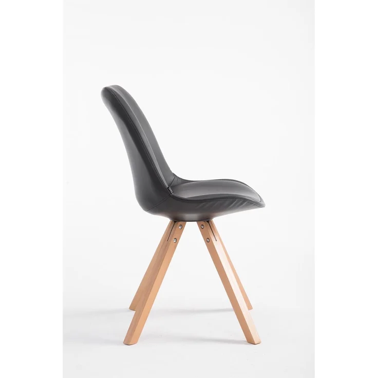 Besucherstuhl TIRANA - Kunstleder Schwarz 47.5x55.5x83.5 cm | Besucherstühle Konferenzstuhl Wartezimmerstuhl Bürostühle Bürostuhl Konferenzraum – Bild 3