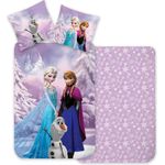 BrandMac Kinderbettwäsche Disney Frozen Bettwäsche-Set Anna, Elsa & Olaf 135x200cm, 1 teilig, Langlebig