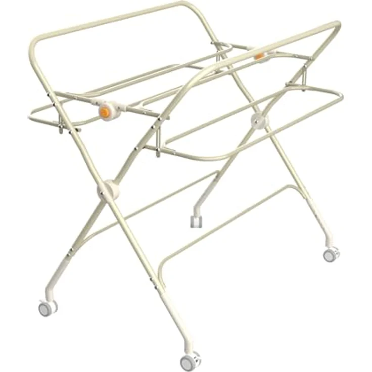 Wickelstation für Baby, Wickeltisch, faltbar, tragbar, Wickeltisch, faltbar, tragbar, mit Aufbewahrungskorb, maximale Belastung von 25 kg,75 x 68 x 83–91 cm (Cremeweiß) – Bild 8
