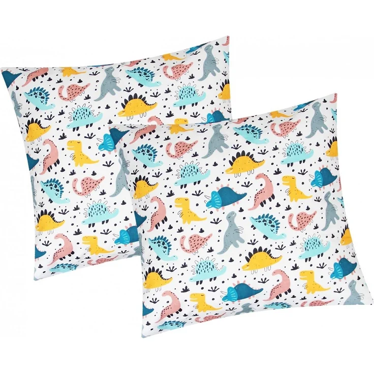 Heubergshop Kissenbezug, (2 Stück), 40x40cm Kissenhülle Dino Dinosaurier Kinder (KY-Dino) – Bild 1