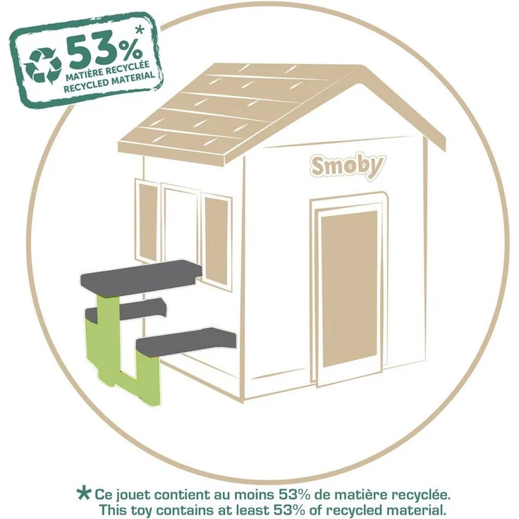 Smoby Gartentisch Smoby Life, Spielhaus Zubehör Picknicktisch, Made in Europe – Bild 3