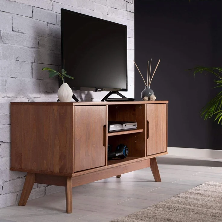 IDIMEX Lowboard TIVOLI, TV Board aus Kiefer Massivholz, Fernsehtisch mit 2 Türen kastanie – Bild 8