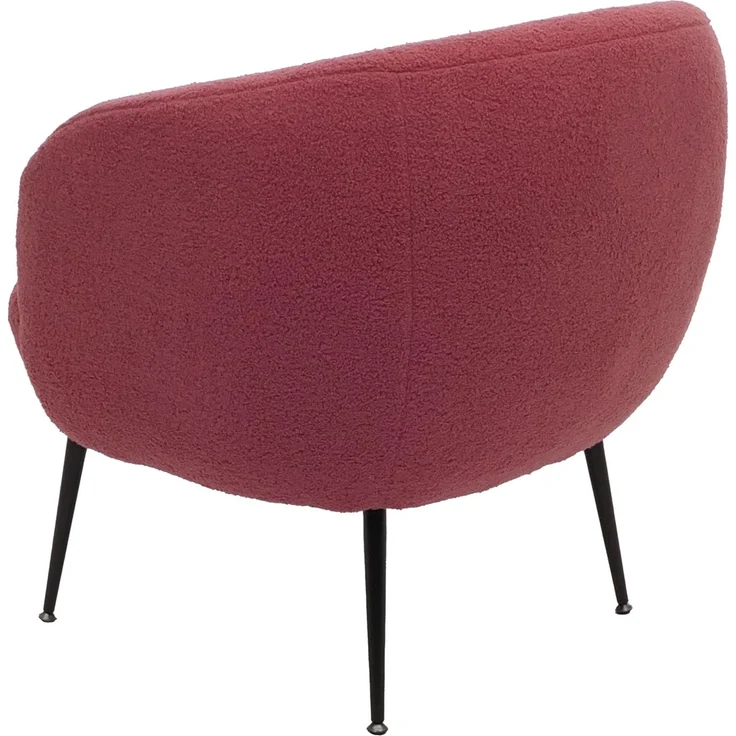 Lounge-Sessel HWC-O37, Cocktail-/Clubsessel Polstersessel Sessel, Stoff/Textil Bouclé (330g/m²) Metall MVG ~ purpur-rot – Bild 6