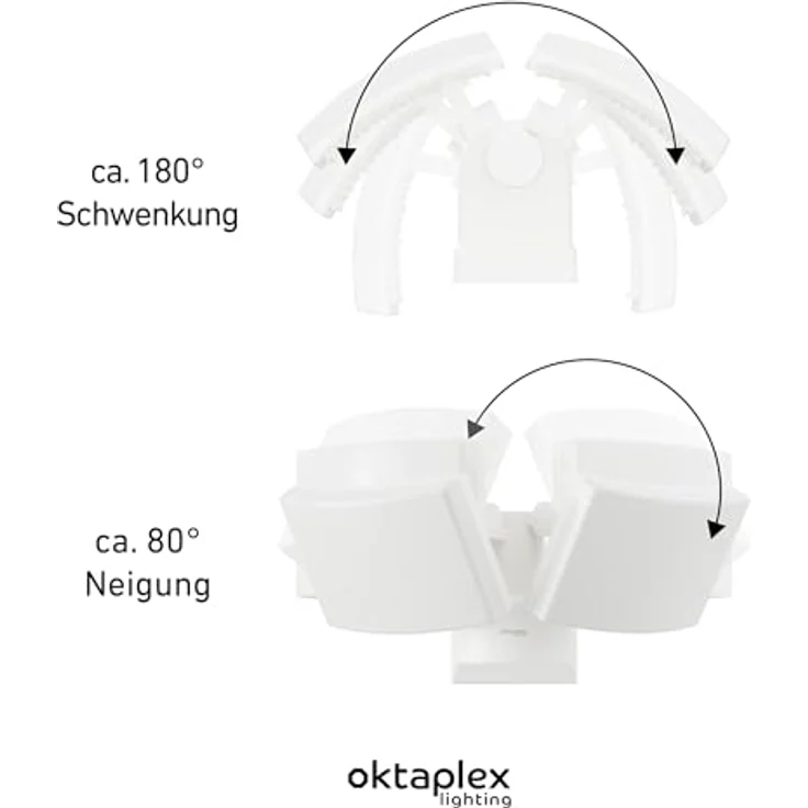 Oktaplex Cali Dos Außenlampe, dreh- / schwenkbar mit 3000K warmweißem Licht und 3200 Lumen, IP65 Schutz – Bild 5