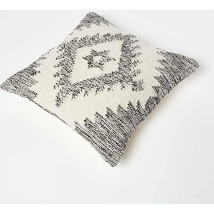 Homescapes Dekokissen Kelim-Kissen Karu grau-creme – Kissen 45 x 45 cm mit Füllung – Bild 5