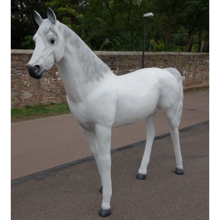 XXL Pferd lebensgross Gartendeko ca. 220 cm Premium Schimmel Deko Figur weiß