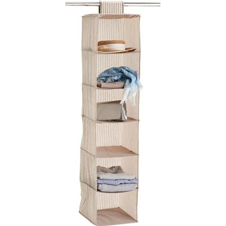 Zeller Present Allzweckkorb Stripes, 6 Fächer, Vlies, beige – Bild 2