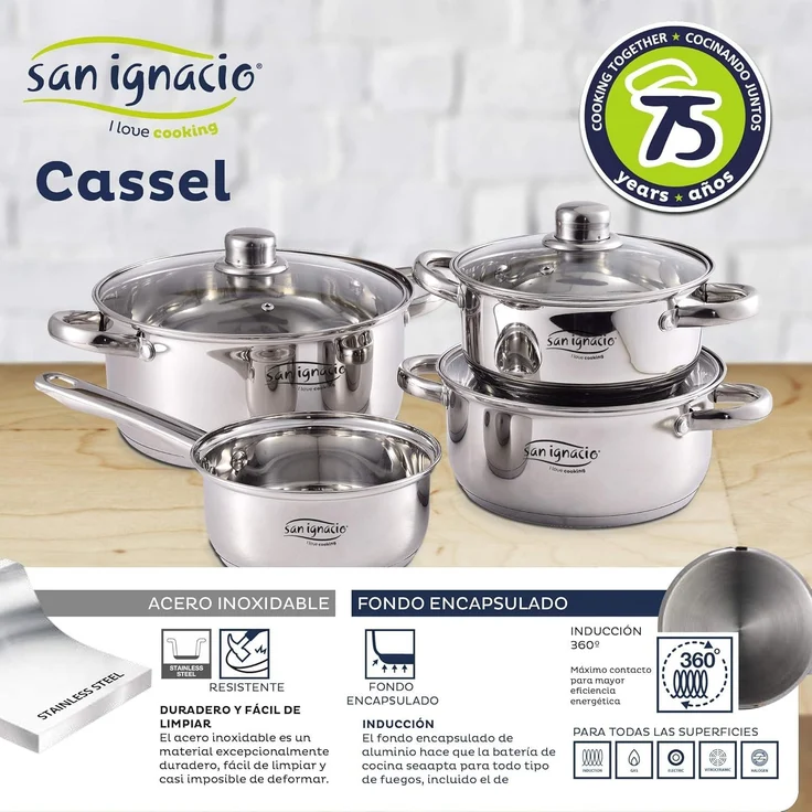 Topf-Set CASSEL 4-teilig silber Kochtopf Suppentopf Töpfe Universaltopf Topf – Bild 3