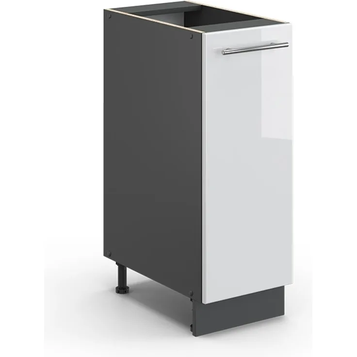 Apothekerschrank Fame-Line Weiß Hochglanz 30 cm ohne Arbeitsplatte Vicco