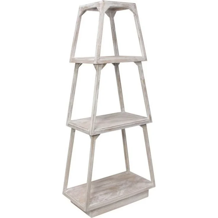 Dekoleidenschaft Steckregal aus Holz, Shabby Chic, Pyramide mit 3 Ebenen, Standregal weiß, Regal, Stufenregal stehend für Wohnzimmer – Bild 4