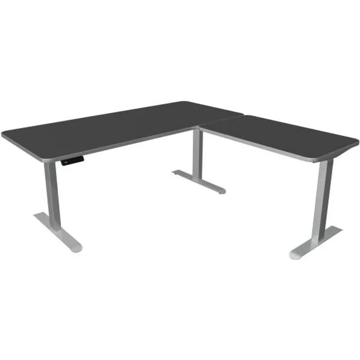 Kerkmann Schreibtisch Sitz-Stehtisch Move 3 Premium 180x80x72-121cm inkl. Anbautisch 100x60cm elektr. höhenverstellbar mit Memoryfunktion Anthrazit