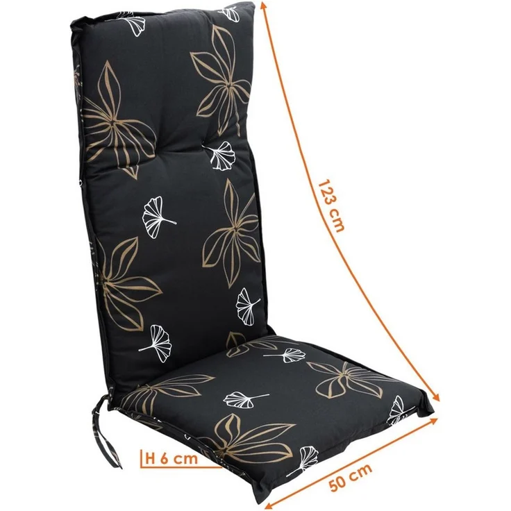 Spetebo Hochlehnerauflage Universal Hochlehner Auflage 123 cm, (Packung, 1 St, 1 Auflage), Polsterauflage für Hochlehner Gartenstühle – Bild 2