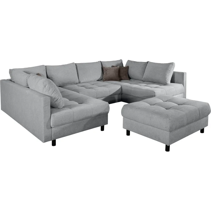 COLLECTION AB Wohnlandschaft Toni U-Form, B: 298 cm, mit Hocker & 3 Zierkissen, Federkern – Bild 3