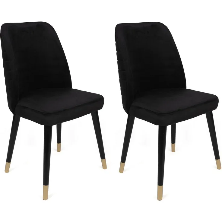 Skye Decor 'Hugo-366 V2' Stuhlset (2-teilig), Schwarz / Gold, 50 x 90 x 49 cm