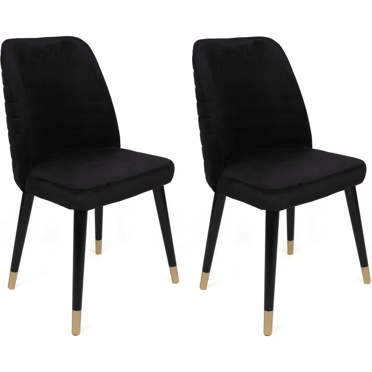 Skye Decor 'Hugo-366 V2' Stuhlset (2-teilig), Schwarz / Gold, 50 x 90 x 49 cm – Bild 1