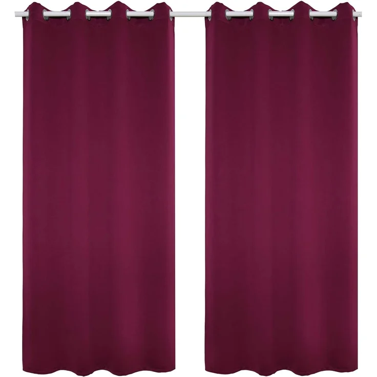 Woltu Vorhang (2 St), Ösen, blickdicht, Leichte Wärmeisolierend Kälteschutz