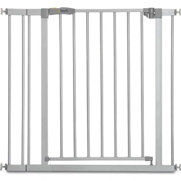 Hauck Stop'n Safe 2 Treppengitter, inkl. 9 cm Verlängerung, 84-89 cm, ohne Bohren, erweiterbar mit Verlängerungen von 9 cm und 21 cm, kombinierbar mit Y-Spindeln, beidseitig schwenkbar, silber – Bild 2