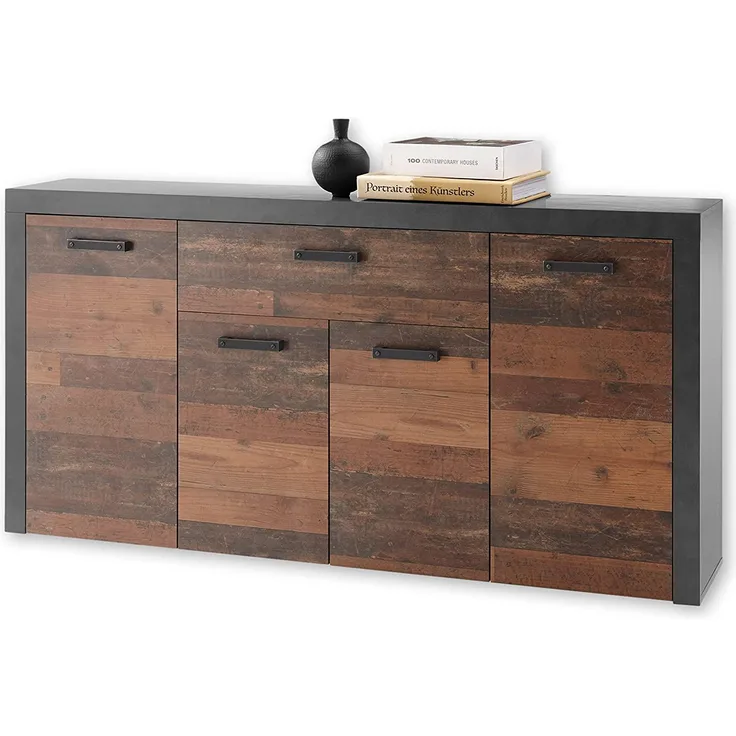 Kommode Stauraum Highboard Beistellkommode JONES Old Style Altholz Nb. Dekor ca. 180 cm