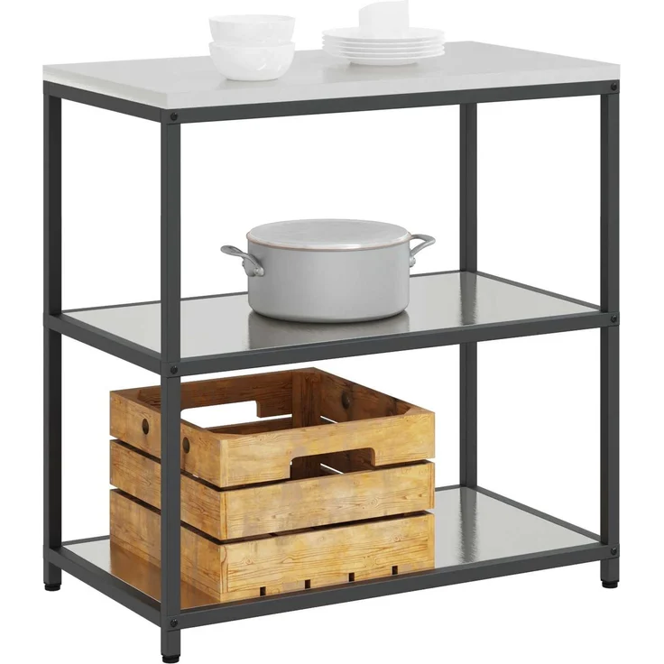 vidaXL Küchenregal HATTEM Silber 90 x 50 x 92 cm Stahl 874958 – Bild 3