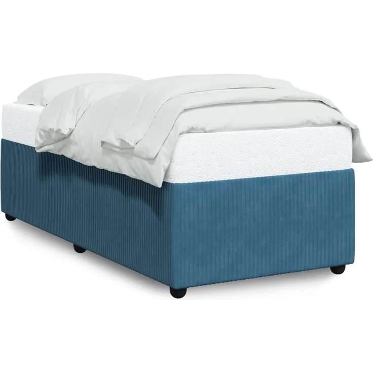 vidaXL Bettgestell Blau 90x190 cm Samt 3284980 – Bild 2