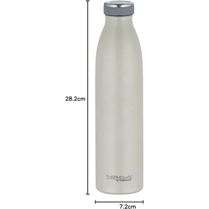 THERMOcafé by THERMOS TC BOTTLE beige matt 0,75l, Isolierflasche aus Edelstahl, kohlensäurefest, 12h heiß 24h kalt, Auslaufsicher, für Schule, Unterwegs & Büro – Bild 8