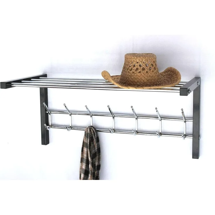 Wandgarderobe mit Hutablage Art. 389 Garderobe 70cm Kleiderhaken Wandregal Haken