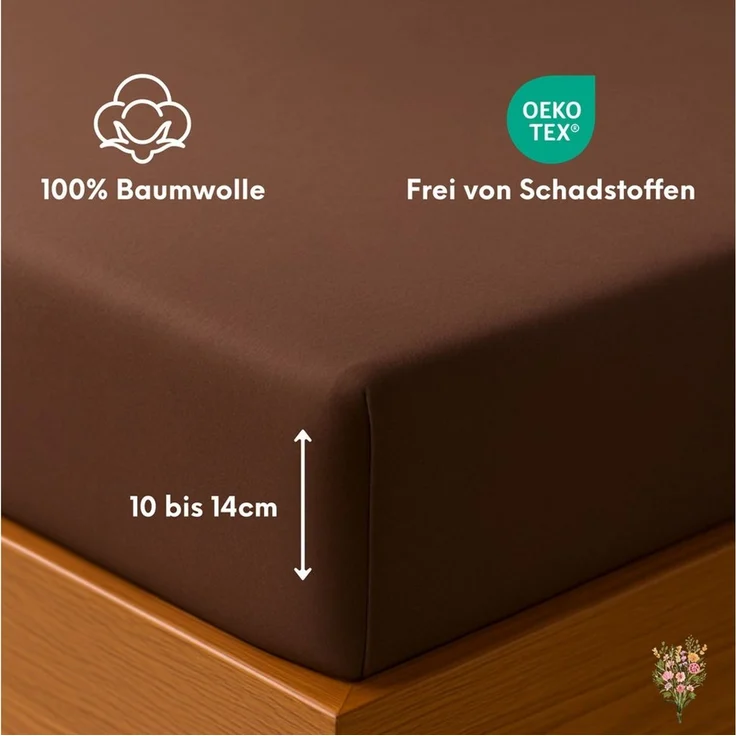 Strauss Home Spannbettlaken Premium Topper Spannbettlaken 150GSM für Matratzen-Topper 10cm Höhe, Gummizug: Rundumgummi, für Topper mit einer Höhe von 10cm, OEKO-TEX zertifiziert – Bild 2