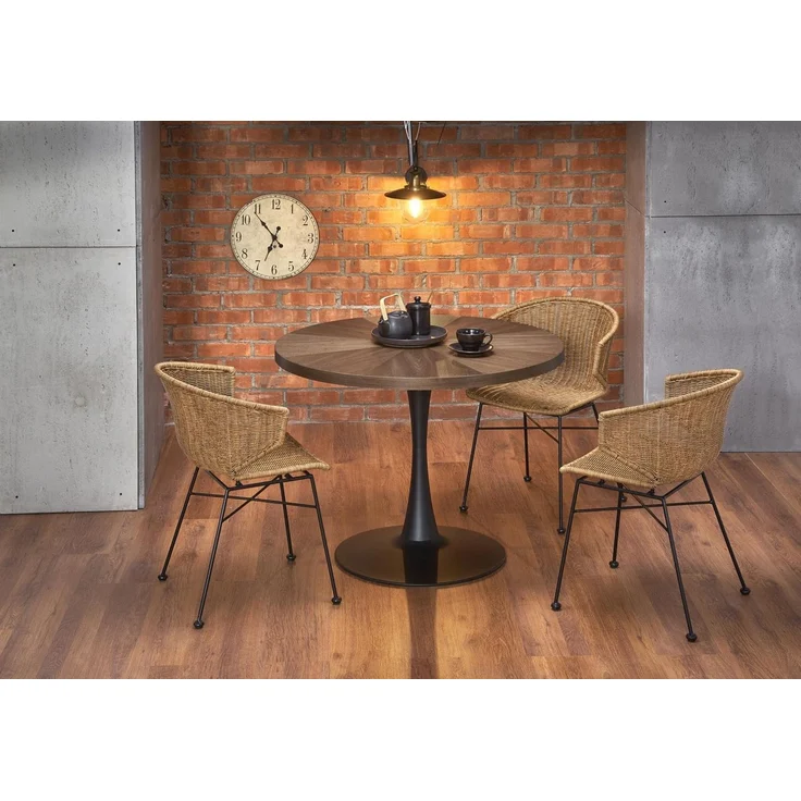 designimpex Esstisch HAW-333 rund Walnuss Wenge Schwarz Echtholzfurnier Esszimmer 100x75 cm, Esstisch, Esszimmertisch, Tisch, Ausziehtisch, Küchentisch, Esszimmer – Bild 3