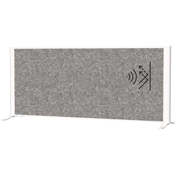 MAUL Tisch Trennwand Akustik MAULconnecto 120x50 cm | Raumteiler für Schreibtisch, Sideboard | Raumtrenner mit Standfüßen | Akustikvlies (4000 g/m²) als Sichtschutz und Schalldämmung
