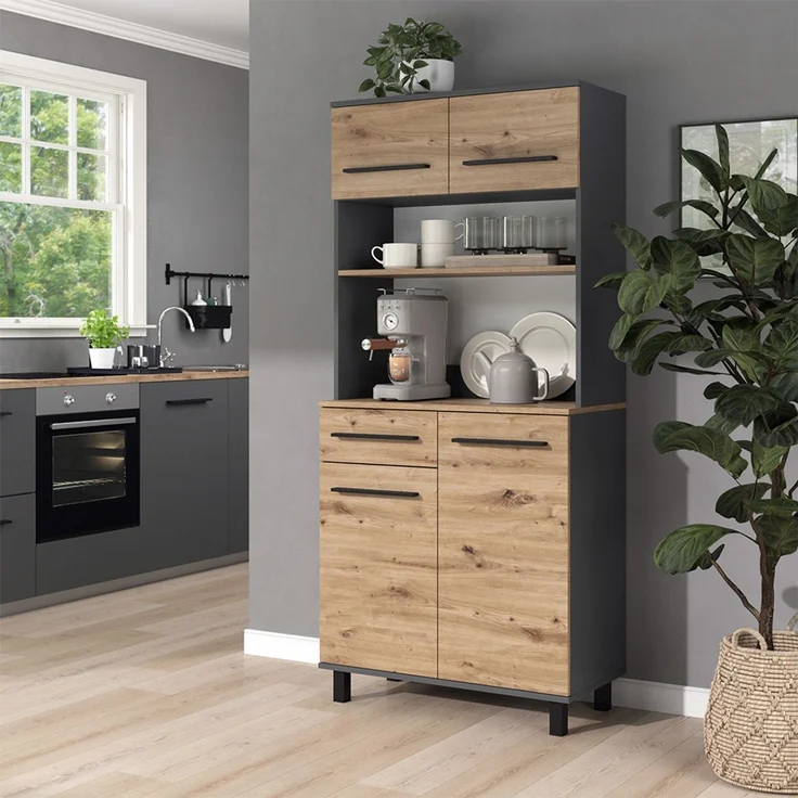 Küchenbuffet Pure Artisan-Eiche/Anthrazit 80.2 x 177 cm Vicco – Bild 6