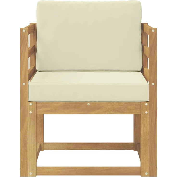 vidaXL 2 Stück Outdoor-Sofagarnitur Polyester Weiß und Creme 3438959 – Bild 3