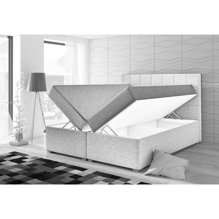 Boxspringbett Schlafzimmerbett PAROZO 120x220cm Stoff Coral Grau – Bild 2