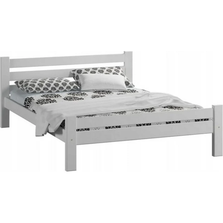 Home Collective Bettgestell Massivholzbett, Einzelbett mit Lattenrost & sicherem Lack, 210 x 172 x 72 cm, Weiß – Bild 3