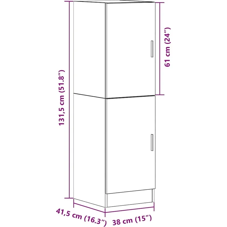 vidaXL Küchenschrank Weiß 38x41,5x131,5 cm Holzwerkstoff 860112 – Bild 10