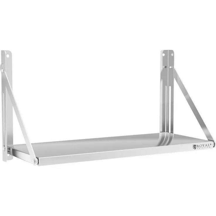 Royal Catering Hängeregal Wandbord klappbar 40 kg Wandregal 80x30 cm Edelstahl Küchenregal