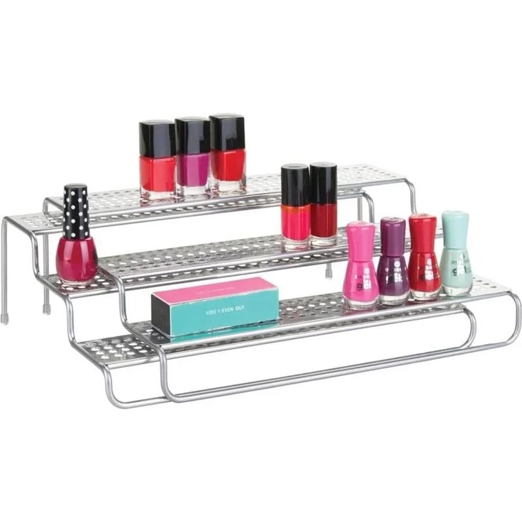 mDesign Gewürzregal Regal Küchenablage Organizer ausziehbar Metall Silber – Bild 7
