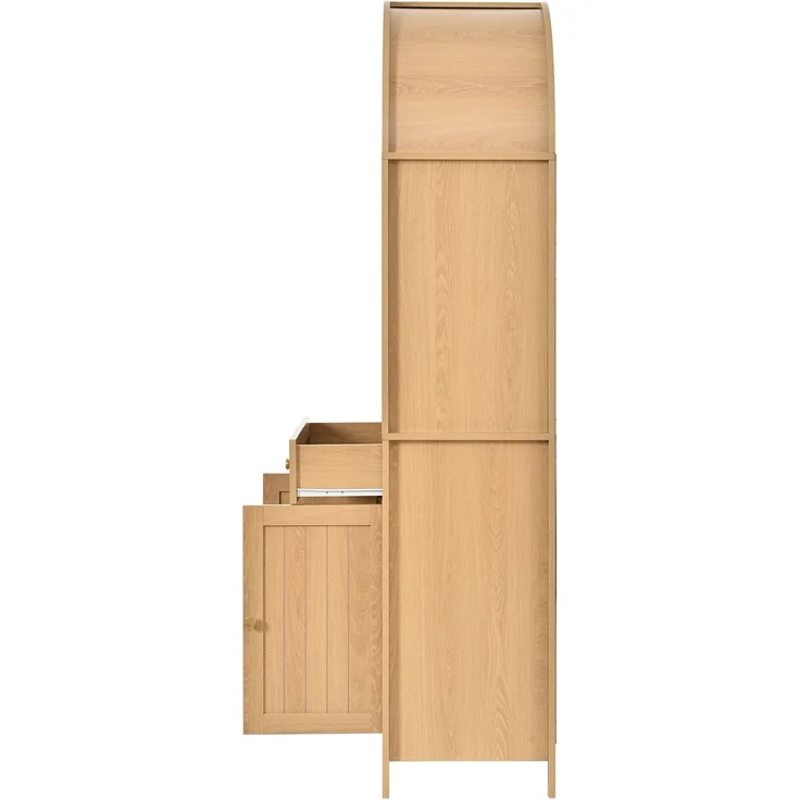 ZUBALIYA Aufbewahrungsschrank, mit Schubladen, mit Stauraum, H 180 × T 40 × B 76 cm, Natur, MDF / Spanplatte – Bild 6