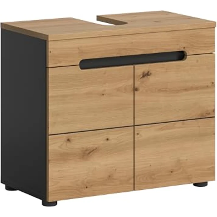 Xonox Canu Waschbeckenunterschrank (B/H/T: 63x55x34 cm) in Basalt grau Nachbildung und Artisan Nachbildung – Bild 2