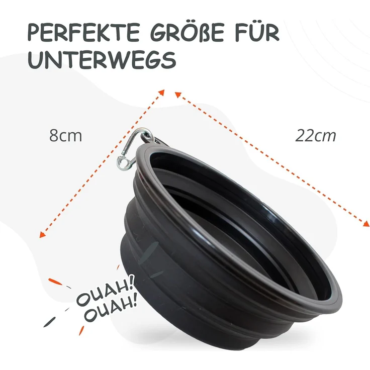 PETSATION Hundenapf faltbar 2000 ml, Silikon schwarz – Bild 5